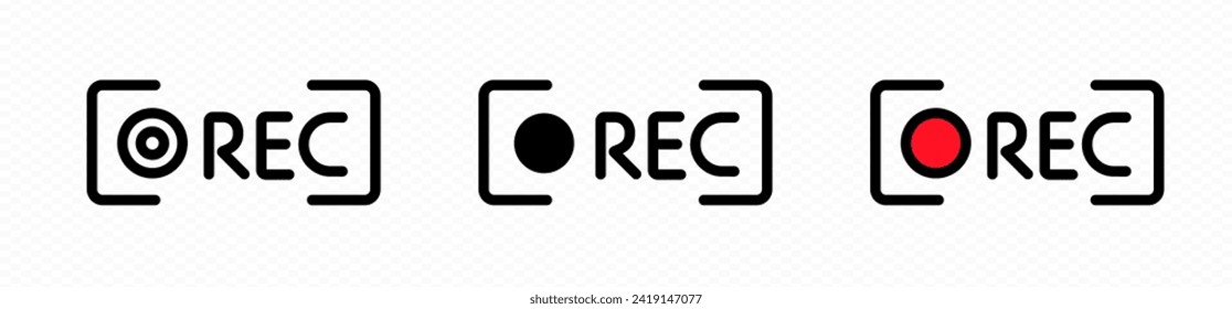 Icono de vector de grabación de vídeo en vivo. Icono de grabación