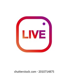 Live video recording icon. Vector illustration in flat design