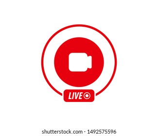 Live Video Stream Icon. Video Stream Icon, Live Streaming. Social Media Element. Live Video, Blogging.