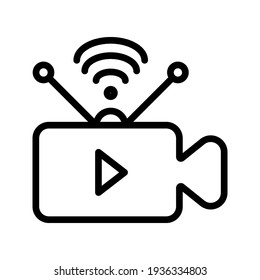 Live video, stream icon vector. live stream icon on a white background, in a trending style. vector illustration.