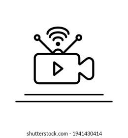 Live video, stream icon vector. live stream icon on a white background, in a trending style. vector illustration.