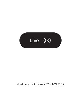 Live video, streaming button icon vector. Social media element