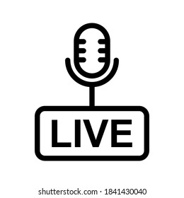 Live video, streaming icon vector. icon live streaming on white background