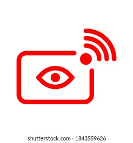 Live-Video, Streaming-Symbol, Vektorgrafik. Symbol live auf weißem Hintergrund