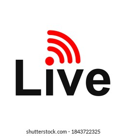 Vídeo en vivo, vector de icono de streaming. streaming en vivo de icono en fondo blanco