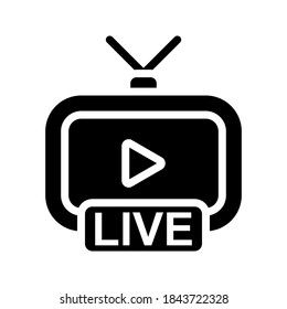 Live video, streaming icon vector. icon live streaming on white background