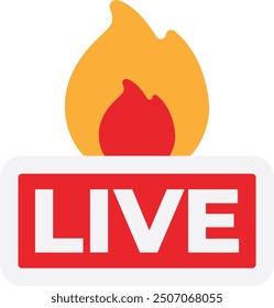 Live Video Streaming Icon Vector Flat Illustration