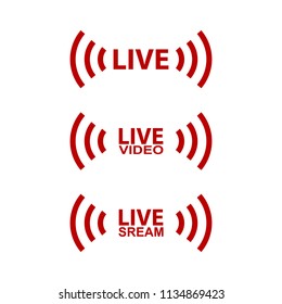 Live video streaming icons set