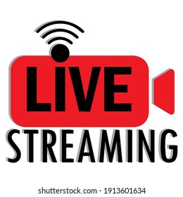 Live video streaming. Online stream sign. Live webinar button. Internet broadcast. Vector design template. Stock image. EPS 10.