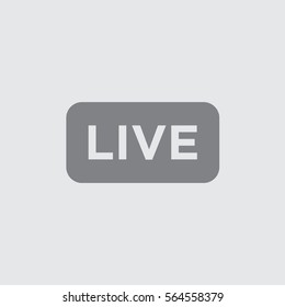 Live video streaming vector icon on gray background