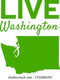 Live Washington State retro label