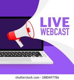 Live Webcast Button, icon. Vector design. Live Webcast banner.