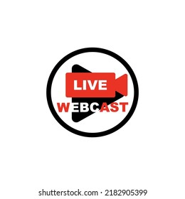 Live Webcast Button, icon. Vector stock illustration. 