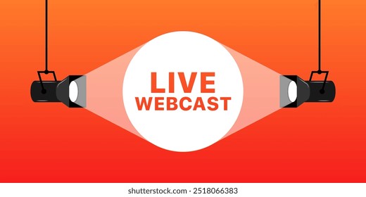 Ícone de webcast ao vivo. Ícone do projetor. Estilo plano. Ícone de vetor.