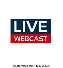 Live Webcast label - button, emblem, sticker,banner