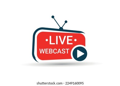 Live webcast with play button Vector Element