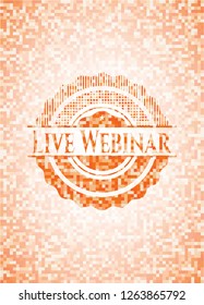 Live Webinar abstract orange mosaic emblem