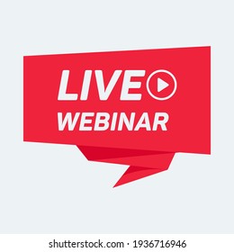 Live webinar abstraction red stamp vector isolated on white background. Vector illustration.