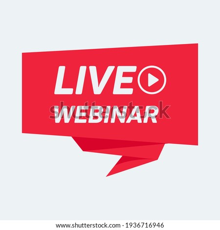 Live webinar abstraction red stamp vector isolated on white background. Vector illustration.