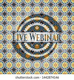 Live Webinar arabesque style badge. arabic decoration.