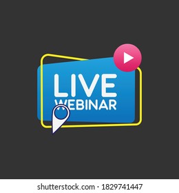 Live webinar banner design. live streaming illustration. eps 10