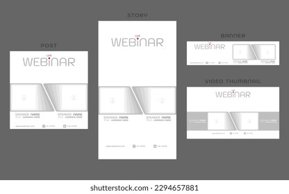 Live webinar blank template. Editable, simplistic design layout. Recommended (Google) Font: Kodchasan
