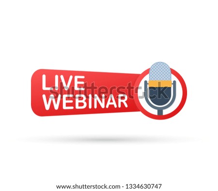 Live Webinar Button, Badge, icon, logo. Vector stock illustration.