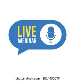 Live Webinar Button design isolated on white background