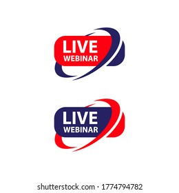 Live Webinar Button, icon, emblem label