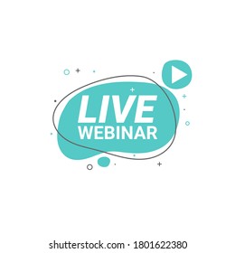 Live Webinar Button, icon, emblem label Vector illustration