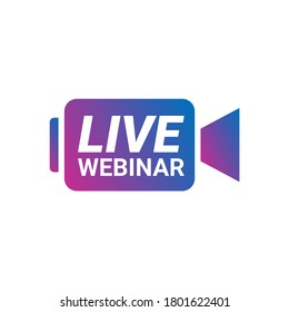 Live Webinar Button, icon, emblem label Vector illustration