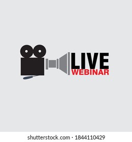 Live Webinar Button, icon, emblem label Vector illustration