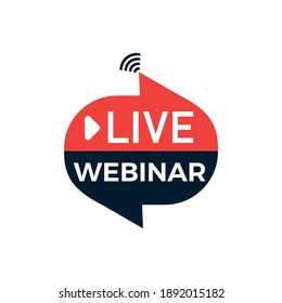 Live Webinar Button, icon, emblem, label - vector design