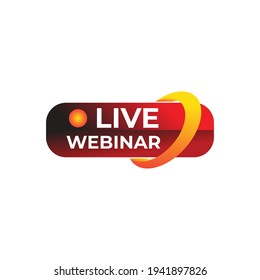Live Webinar Button, icon, emblem symbol Vector illustration