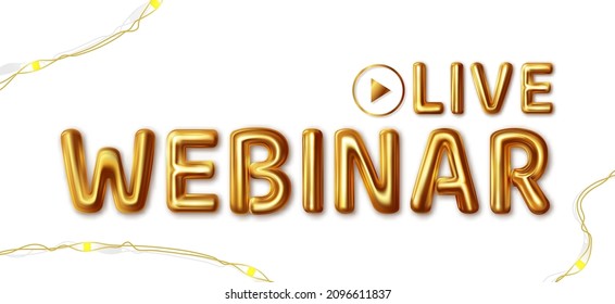 Live Webinar Button, icon, emblem, label - vector design