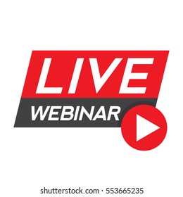 Live Webinar Button, icon, emblem, label - vector design