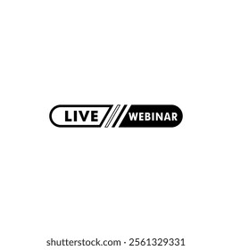 Live Webinar button icon logo vector. Live streaming icon vector.