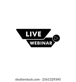 Live Webinar button icon logo vector