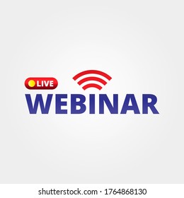 Live webinar button, icon, menu, vector illustration for webinar template, social media webinar design