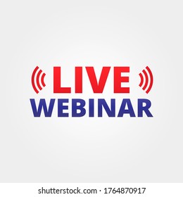 Live webinar button, icon, menu, vector illustration for webinar template, social media webinar design