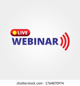 Live webinar button, icon, menu, vector illustration for webinar template, social media webinar design