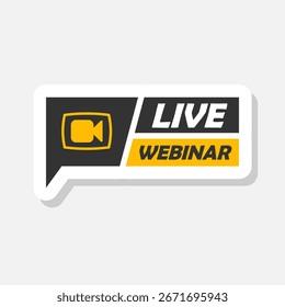 Adesivo de ícone do botão Live Webinar isolado em fundo cinza