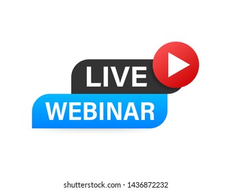 Live Webinar Button, icon. Vector stock illustration