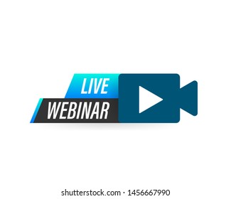 Live Webinar Button, icon. Vector design