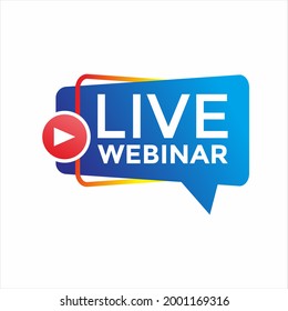 Live Webinar Button, Icon. Vector Stock Illustration Stock Vector 