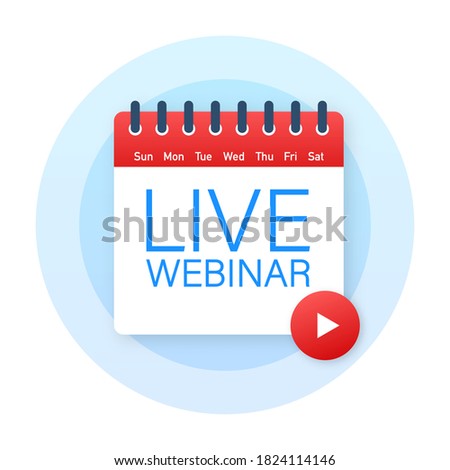 Live Webinar Button, icon. Vector stock illustration