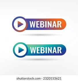 Live Webinar Button. Live stream logo. Live webinar icon in flat style