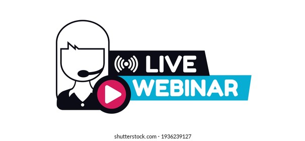 Live Webinar Concept - Vector Illustration Isolated On White Background