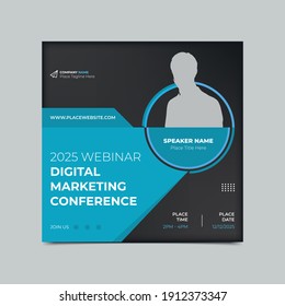 Live Webinar Conference Template, Social Media Marketing Banner Webinar Promotion, Design Web Banners For Marketing Purpose