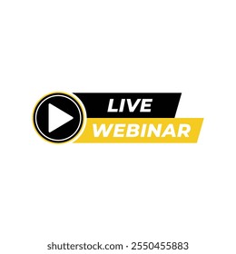Live Webinar Event-Symbol, Vektordesign-Vorlage
